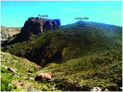 Vista del sector más elevado de Pueblo Viejo de Tucute
y el Pucará.