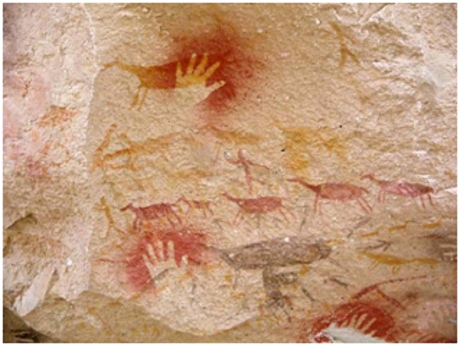Escena de manos. Arte rupestre del Río Pinturas.