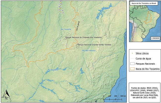 Área potencial para discutir a conexão entre os sítios arqueológicos com
ocupações do Final do Pleistoceno no Planalto Central Brasileiro